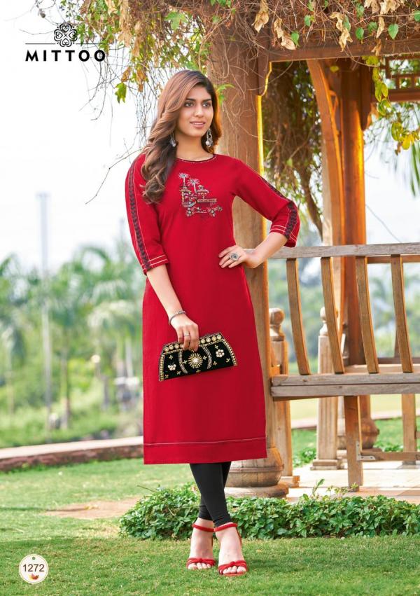 Mittoo Palak 31 Fancy Rayon Embroidery Kurti